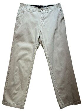 Cabela's Mens Chino Pants Size 34x32 Classic Fit Beige Stretch Straight Leg